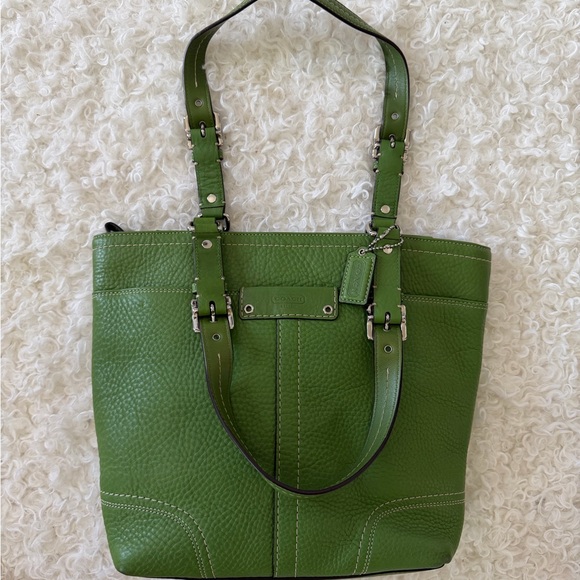 Coach Handbags - Coach Olive Green Leather Tote